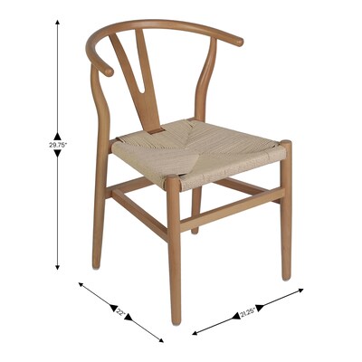 Flash Furniture Logan Contemporary Wood and Kraft Paper Dining Chair, Oak/Natural Finish (ZH8101YSOAKNAT)