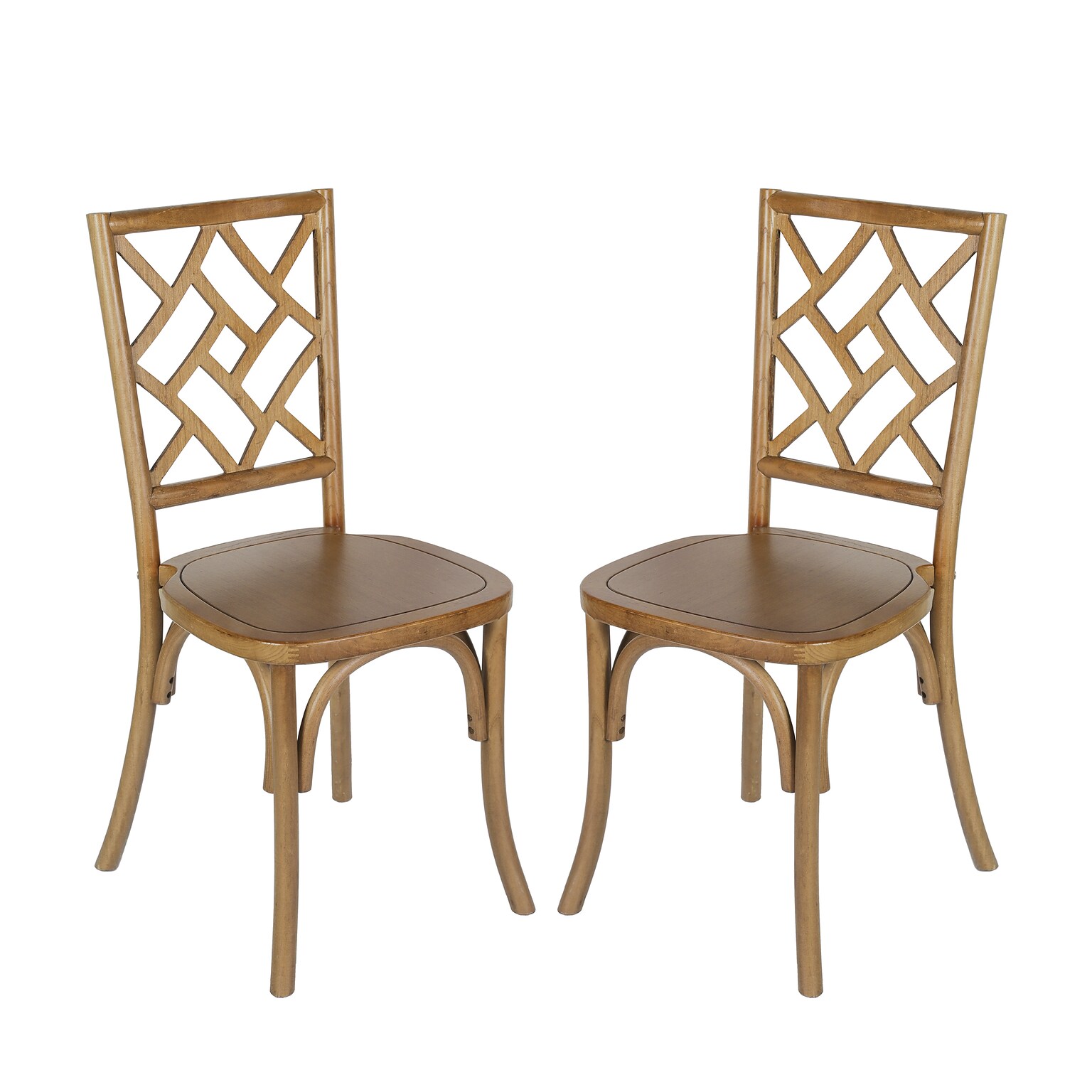 Flash Furniture Brooklyn Contemporary Wood Dining Chair, Pecan, 2/Pack (2ZH81005PEC)
