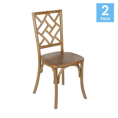 Flash Furniture Brooklyn Contemporary Wood Dining Chair, Pecan, 2/Pack (2ZH81005PEC)