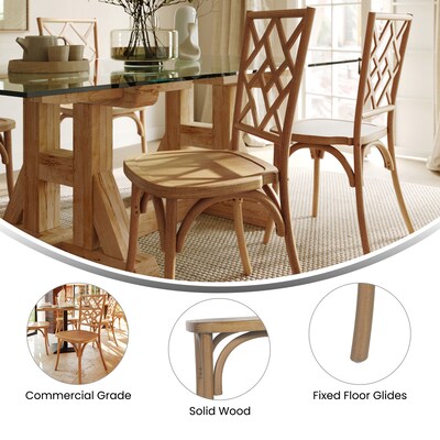 Flash Furniture Brooklyn Contemporary Wood Dining Chair, Pecan, 2/Pack (2ZH81005PEC)
