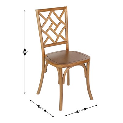 Flash Furniture Brooklyn Contemporary Wood Dining Chair, Pecan, 2/Pack (2ZH81005PEC)