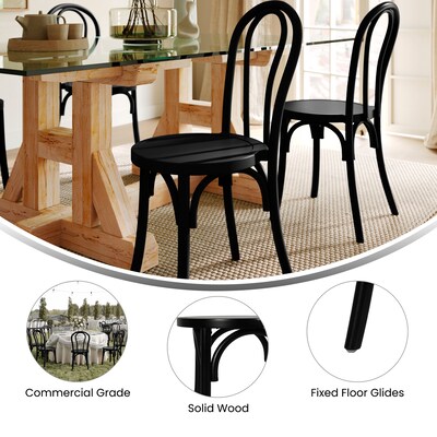 Flash Furniture Betsy Contemporary Wood Dining Chair, Black (ZH8003ABLK)