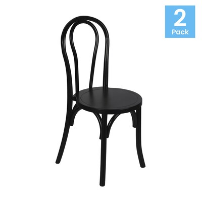 Flash Furniture Betsy Contemporary Wood Dining Chair, Black, 2/Pack (2ZH8003ABLK)