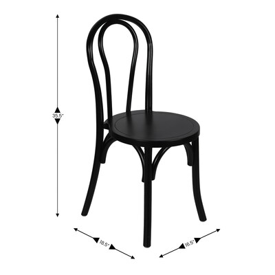 Flash Furniture Betsy Contemporary Wood Dining Chair, Black, 2/Pack (2ZH8003ABLK)