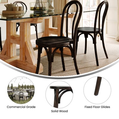 Flash Furniture Betsy Contemporary Wood Dining Chair, Early American Wood, 2/Pack (2ZH8003AEAW)