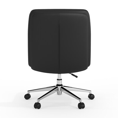 Flash Furniture Chloe Armless Ergonomic Faux Leather Swivel Task Chair, Black/Chrome Frame (CH2321741BK)