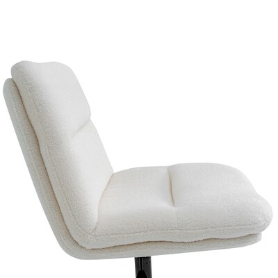 Flash Furniture Chloe Armless Ergonomic Fabric Swivel Task Chair, Cream/Black Frame (CH2321961CRBK)