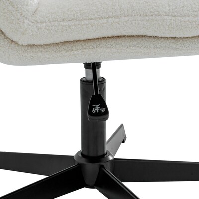 Flash Furniture Chloe Armless Ergonomic Fabric Swivel Task Chair, Cream/Black Frame (CH2321961CRBK)