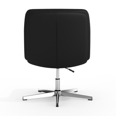 Flash Furniture Chloe Armless Ergonomic Faux Leather Swivel Task Chair, Black/Chrome Frame (CH232196BK)