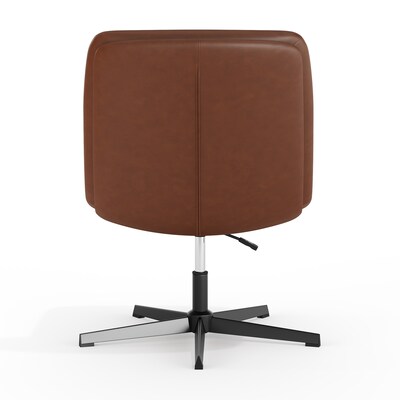 Flash Furniture Chloe Armless Ergonomic Faux Leather Swivel Task Chair, Cognac/Black Frame (CH232196CGNBK)