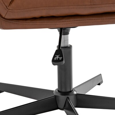 Flash Furniture Chloe Armless Ergonomic Faux Leather Swivel Task Chair, Cognac/Black Frame (CH232196CGNBK)