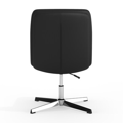 Flash Furniture Chloe Armless Ergonomic Faux Leather Swivel Task Chair, Black/Chrome Frame (CH232174BK)