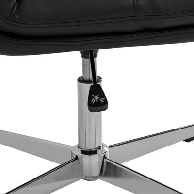 Flash Furniture Chloe Armless Ergonomic Faux Leather Swivel Task Chair, Black/Chrome Frame (CH232174BK)