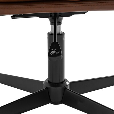 Flash Furniture Chloe Armless Ergonomic Faux Leather Swivel Task Chair, Cognac/Black Frame (CH232174CGNBK)