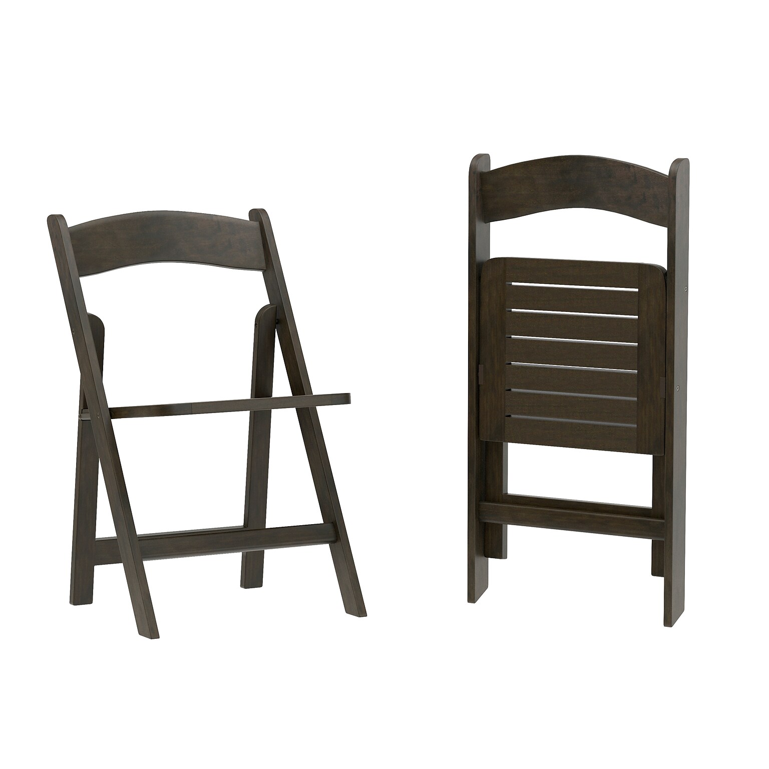 Flash Furniture Holden Solid Wood Commercial Grade Folding Dining Chair, Early American, 2/Pack (2ZH80053EAW)