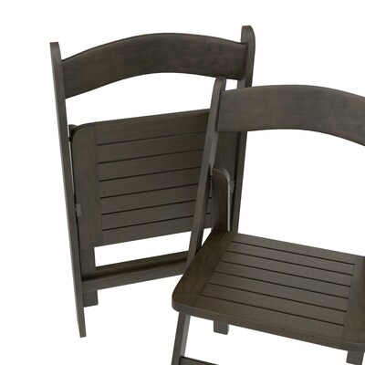 Flash Furniture Holden Solid Wood Commercial Grade Folding Dining Chair, Early American, 2/Pack (2ZH80053EAW)