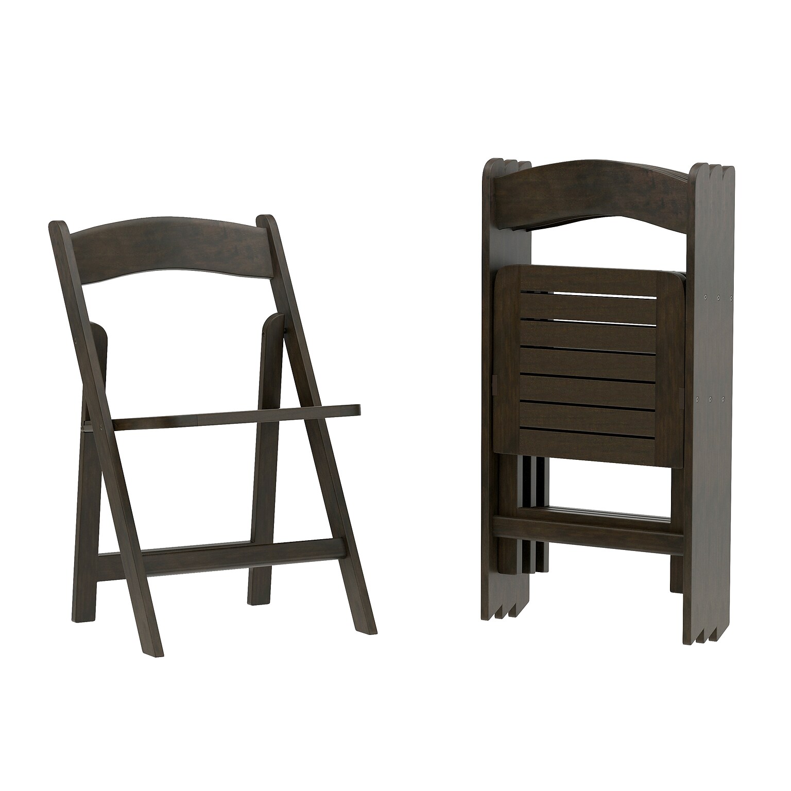Flash Furniture Holden Solid Wood Commercial Grade Folding Dining Chair, Early American, 4/Pack(4ZH80053EAW)