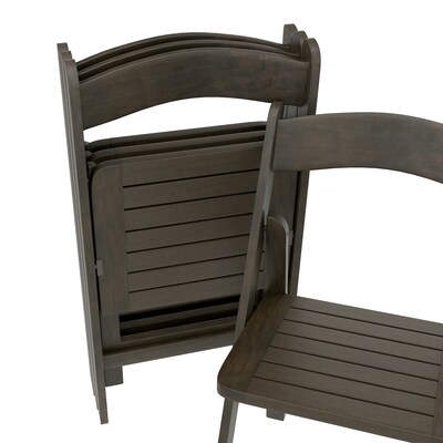 Flash Furniture Holden Solid Wood Commercial Grade Folding Dining Chair, Early American, 4/Pack(4ZH80053EAW)