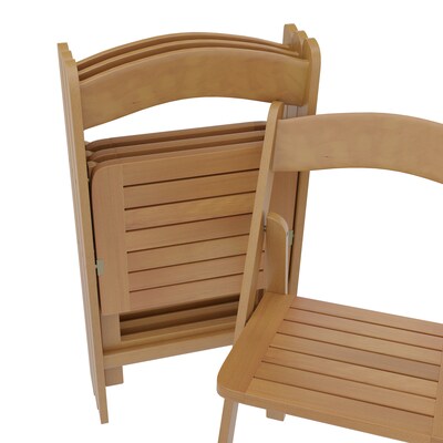 Flash Furniture Holden Solid Wood Commercial Grade Folding Dining Chair, Oak, 4/Pack (4ZH80053OAK)