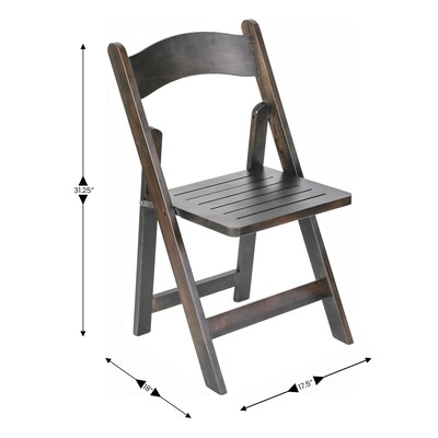 Flash Furniture Holden Solid Wood Commercial Grade Folding Dining Chair, Early American (ZH80053EAW)