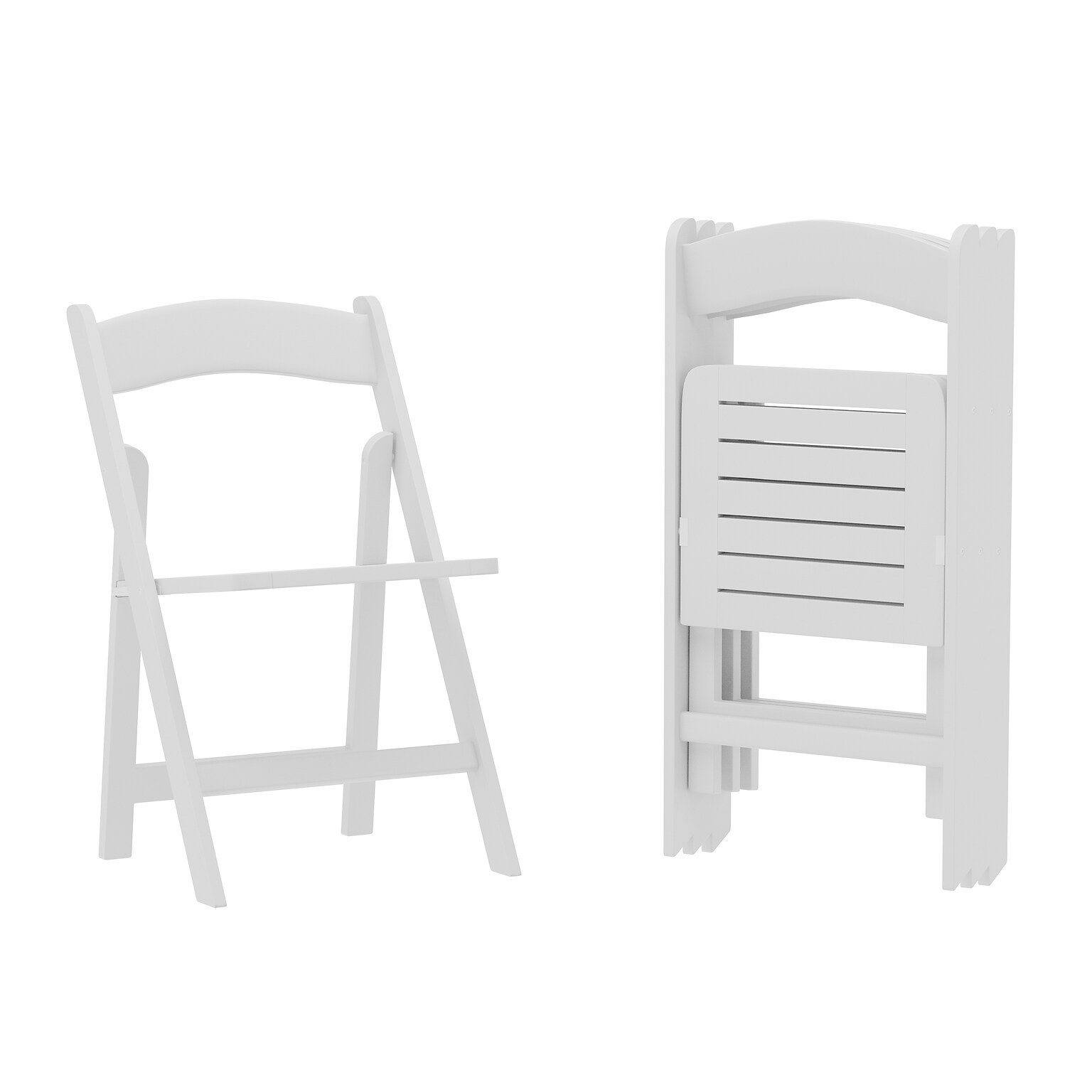 Flash Furniture Holden Solid Wood Commercial Grade Folding Dining Chair, White, 4/Pack (4ZH80053WHT)