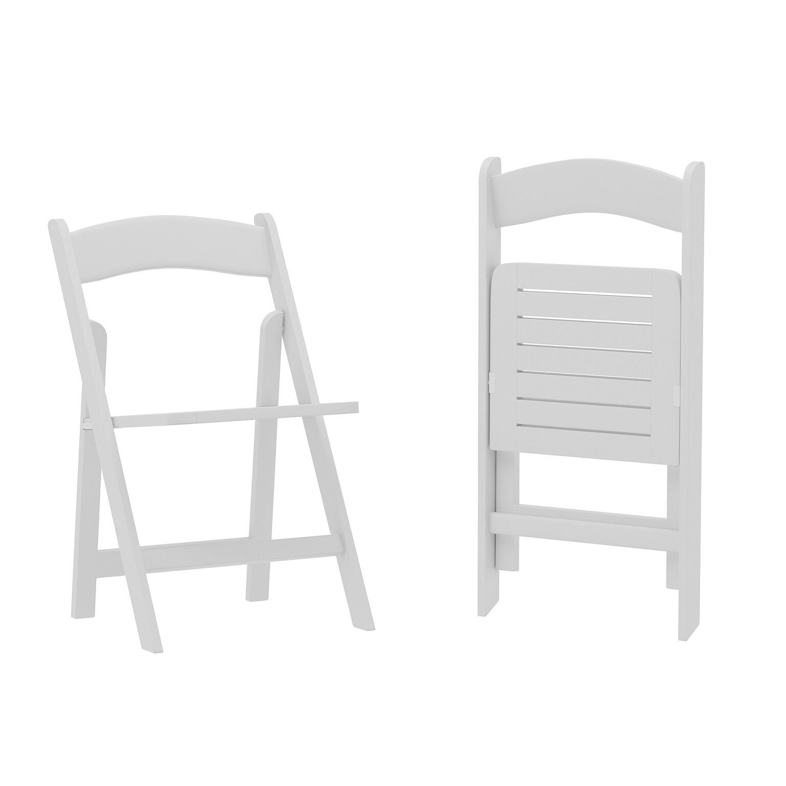 Flash Furniture Holden Solid Wood Commercial Grade Folding Dining Chair, White, 2/Pack (2ZH80053WHT)