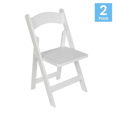 Flash Furniture Holden Solid Wood Commercial Grade Folding Dining Chair, White, 2/Pack (2ZH80053WHT)