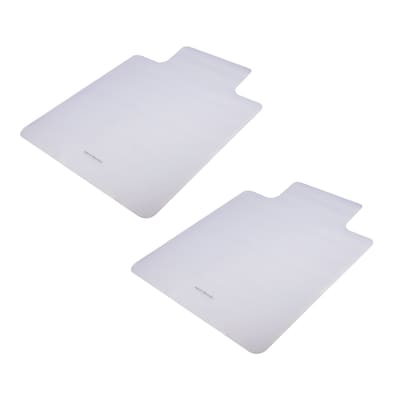 Mind Reader Carpet Chair Mat with Lip, 36 x 48, Low-Pile, Clear, Set of 2 (2OFFCMAT-CLR)