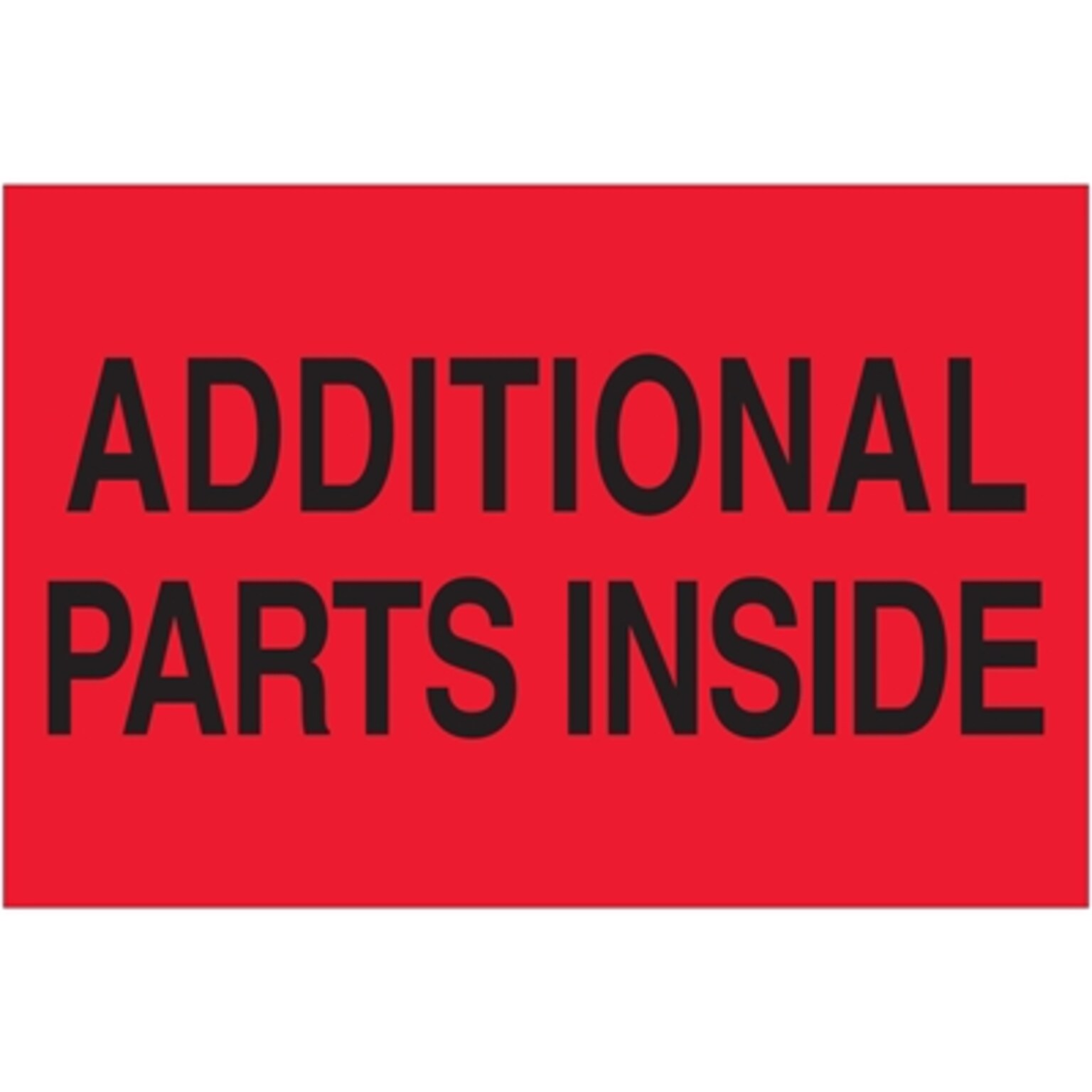 Tape Logic Labels, Additional Parts Inside, 2 x 3, Fluorescent Red, 500/Roll (DL1611)