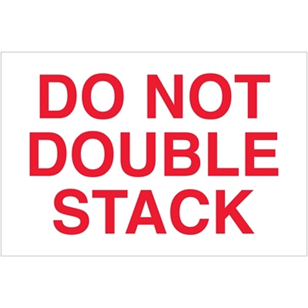 Tape Logic Labels, Do Not Double Stack, 2 x 3, Red/White, 500/Roll (DL1617)