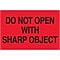 Tape Logic Labels, Do Not Open with Sharp Object, 2 x 3, Fluorescent Red, 500/Roll (DL1618)