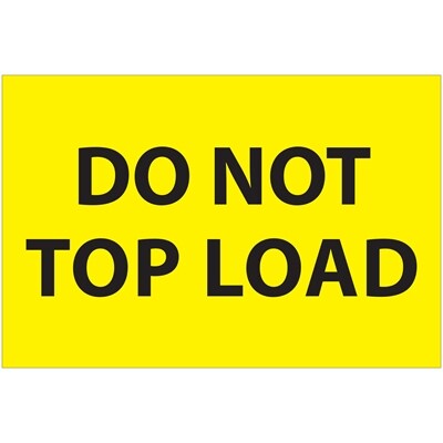 Tape Logic Labels, Do Not Top Load, 2 x 3, Fluorescent Yellow, 500/Roll (DL1620)