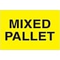 Tape Logic Labels, "Mixed Pallet", 2 x 3", Fluorescent Yellow, 500/Roll (DL1622)