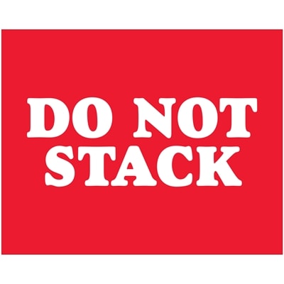 Tape Logic Labels, Do Not Stack, 8 x 10, Red/White, 250/Roll (DL1628)