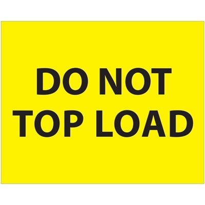 Tape Logic Labels, Do Not Top Load, 8 x 10, Fluorescent Yellow, 250/Roll (DL1633)