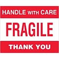 Tape Logic Labels, Fragile Handle With Care, 8 x 10, Red/White/Black, 250/Roll (DL1637)