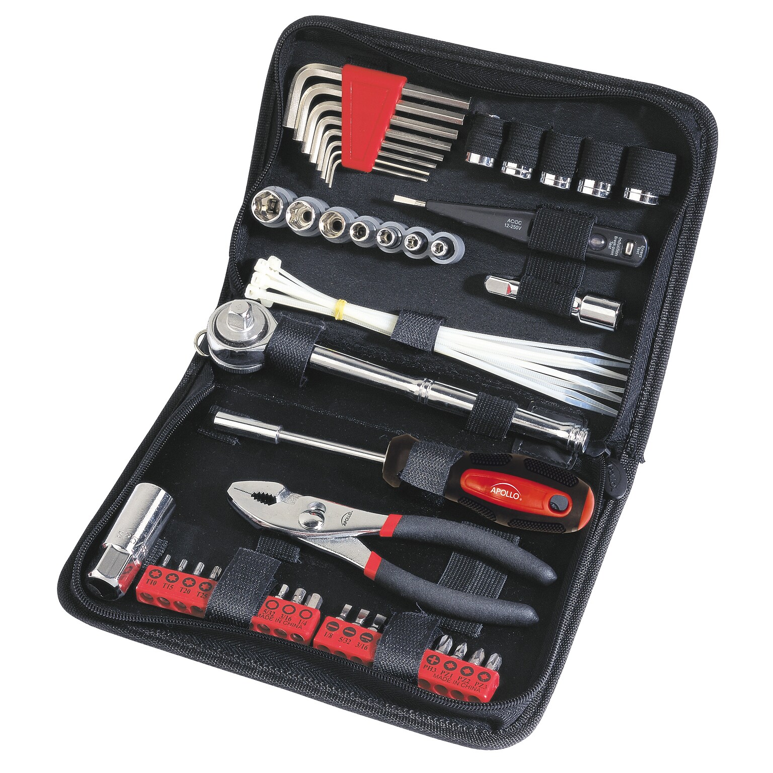 Apollo Tools Auto Tool Set In Zipper Case, 56 Piece (DT9774)