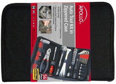 Apollo Tools Auto Tool Set In Zipper Case, 56 Piece (DT9774)