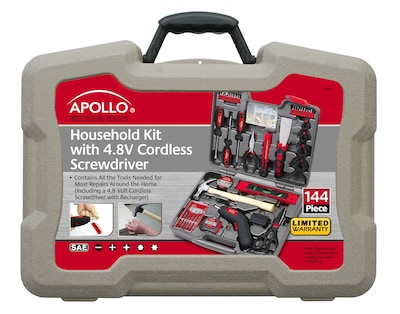 Stalwart 25-Piece Electric Cordless Screwdriver Set with Carry Case (Red) 