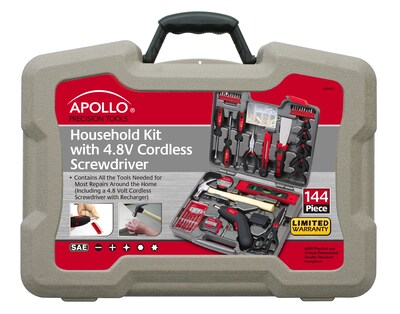 Stalwart 25-Piece Electric Cordless Screwdriver Set with Carry Case (Red) 