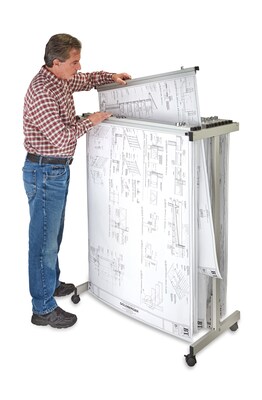 AdirOffice Mobile Plan Center for Blueprints Adjustable Large File Stand Storage Cart, Gray (615)