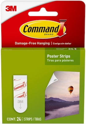 Command Poster Strips Value Pack, White, 12 Strips (17024ES)