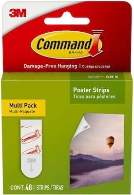 Command Multi-Pack Small Poster Hanging Strips, White, 48 Strips/Pack (17024-48ES)