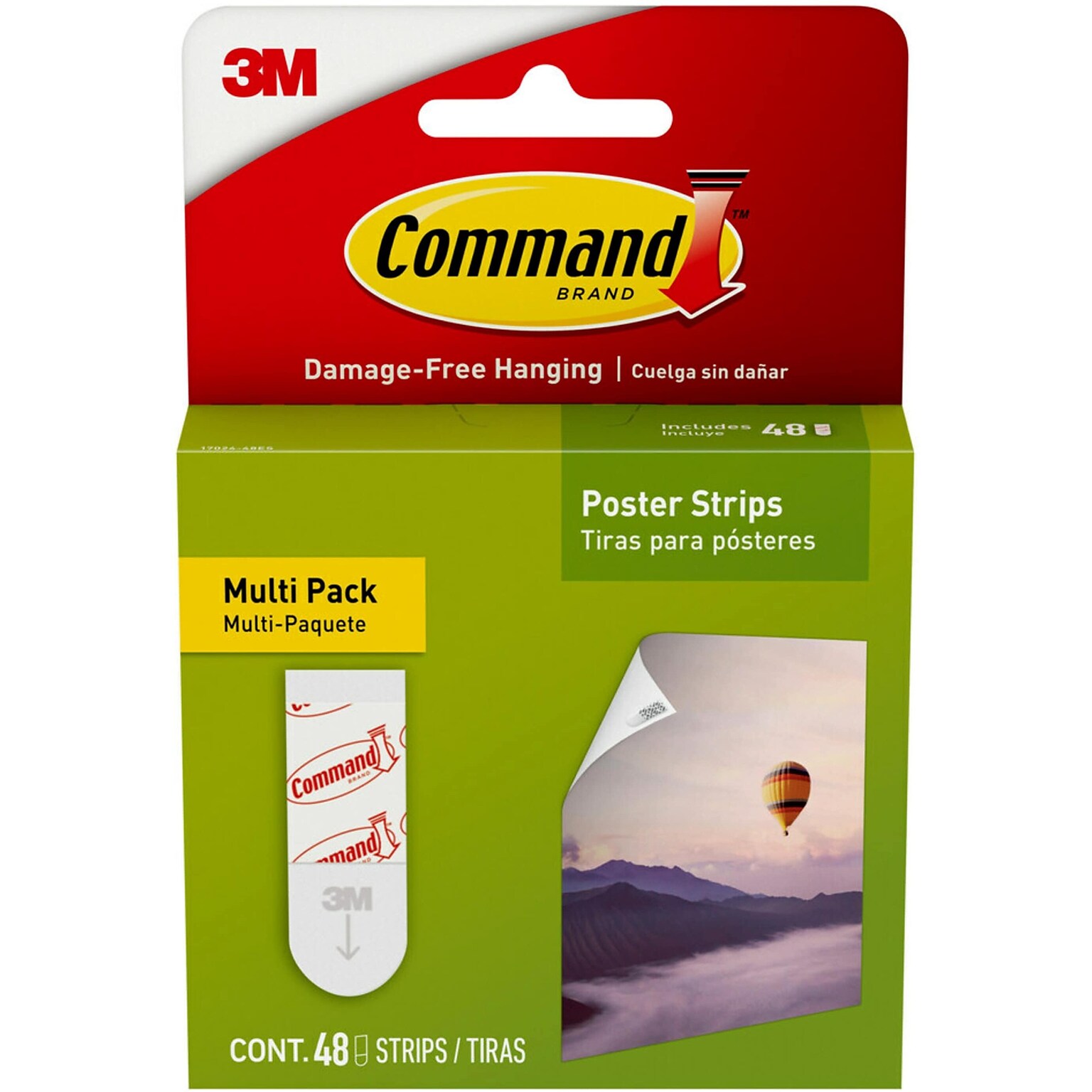 Command Multi-Pack Small Poster Hanging Strips, White, 48 Strips/Pack (17024-48ES)