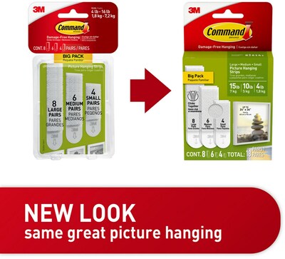 Command Assorted Picture Hanging Strips, Assorted Sizes (17211-BPES)