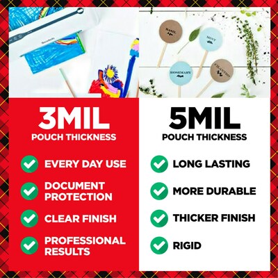Scotch® ID Badge Size Thermal Laminating Pouches, 5 mil, Clear, 100/Pack (TP5852100)