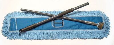 O'Dell Click-N-Go Blue/Gray Looped End 36"L Re-usable Dust Mop Starter Kit (CGH600MHL36)