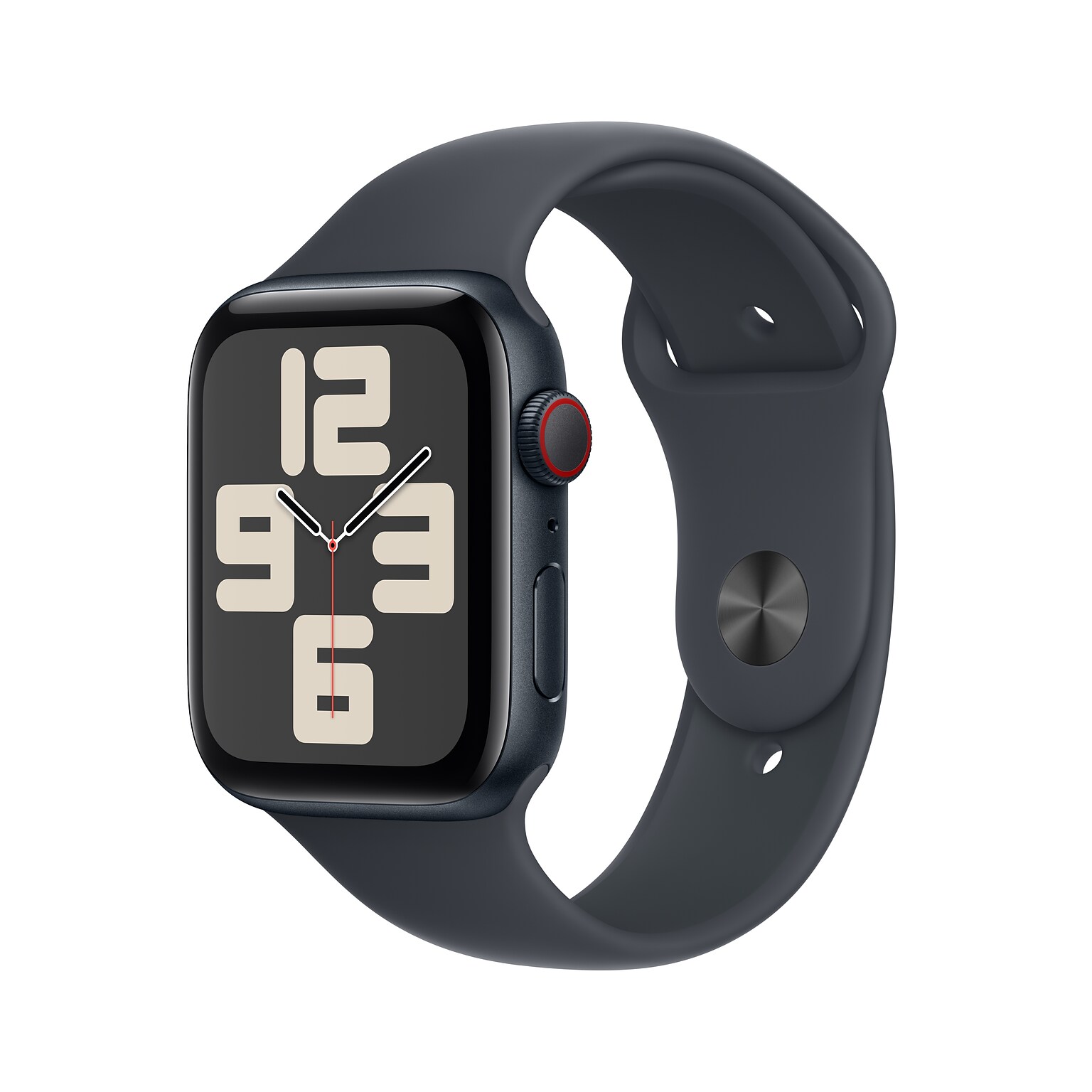 Apple Watch SE GPS + Cellular Smartwatch, 44mm, Midnight Aluminum Case with Midnight Sport Band, Medium/Large (MXG23LL/A)