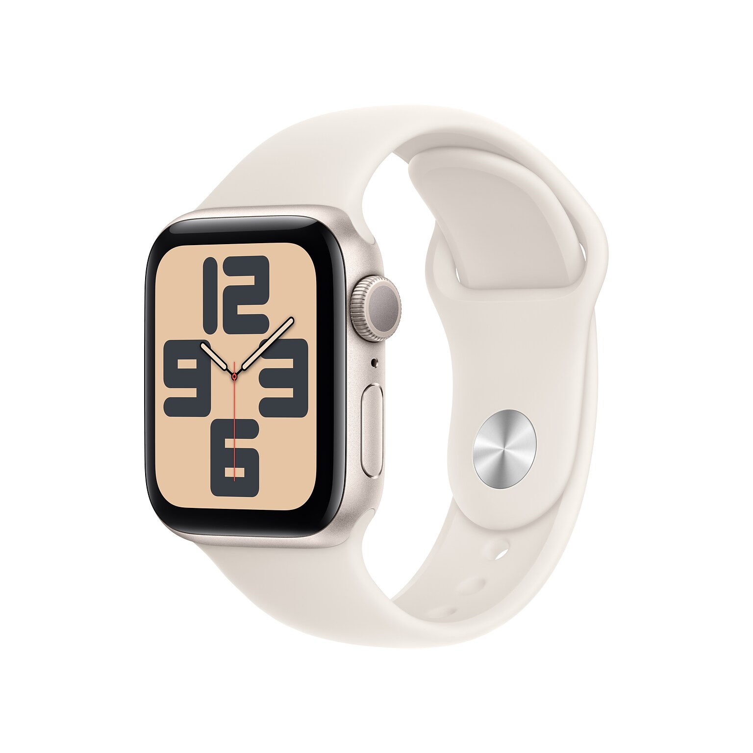 Apple Watch SE GPS Smartwatch, 40mm, Starlight Aluminum Case with Starlight Sport Band, Small/Medium (MXEF3LL/A)