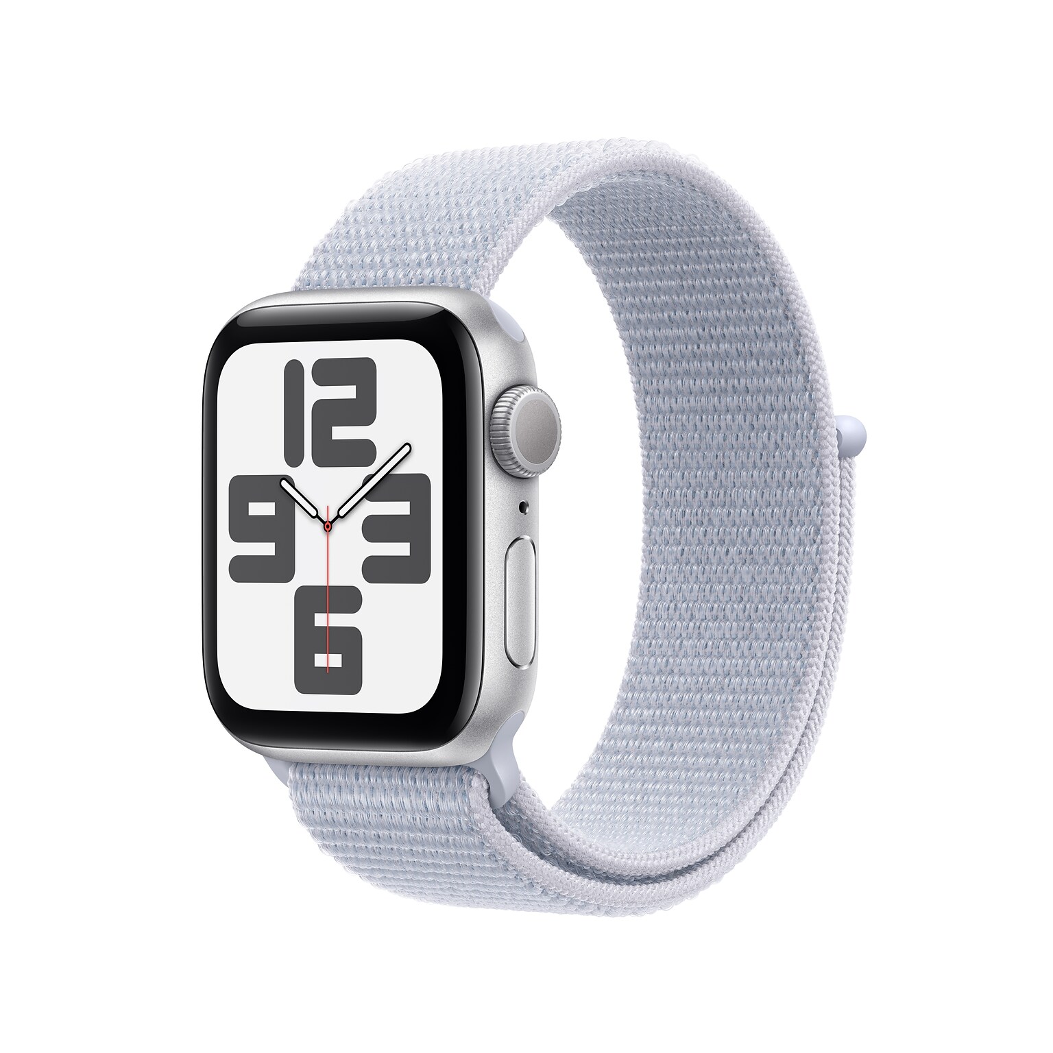 Apple Watch SE GPS Smartwatch, 40mm, Silver Aluminum Case with Blue Cloud Sport Loop, One Size (MXEE3LL/A)